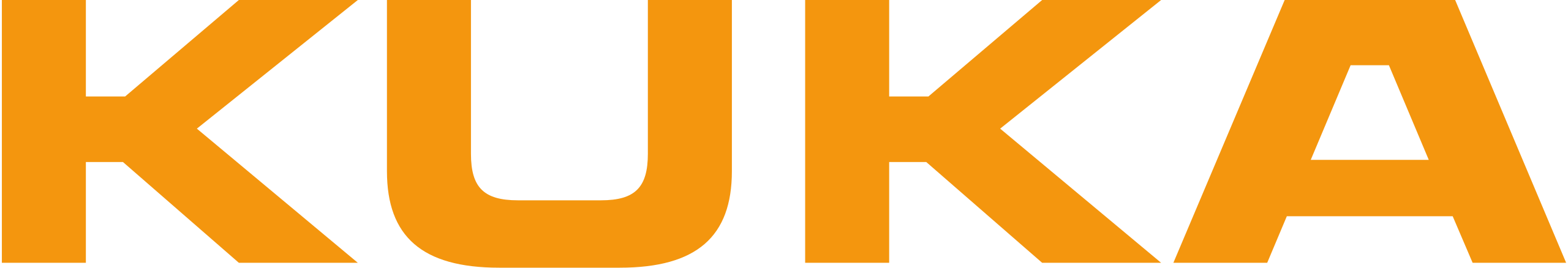The KUKA brand name in bold orange letters on a transparent background.