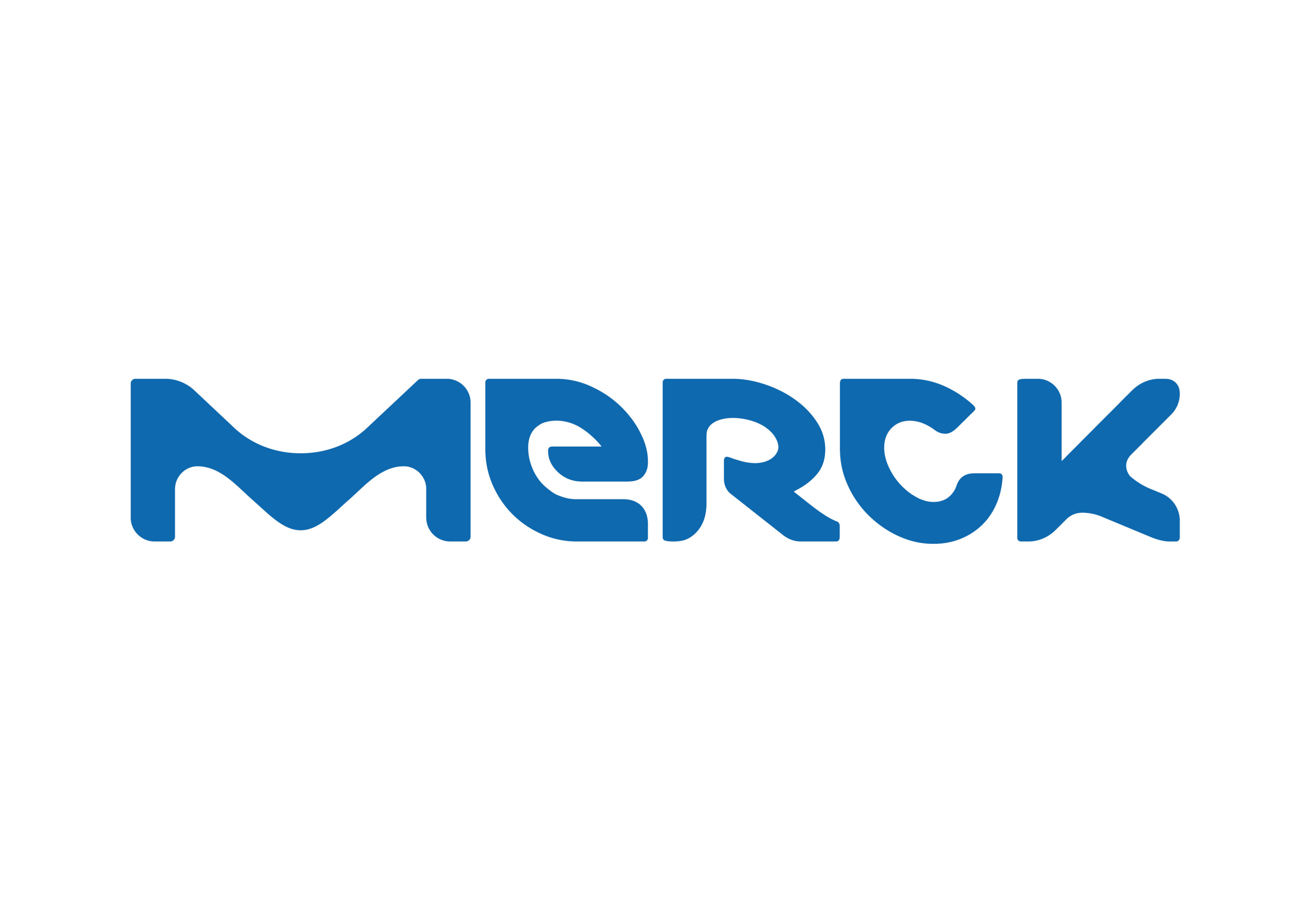 Blue Merck logo text on a white background.