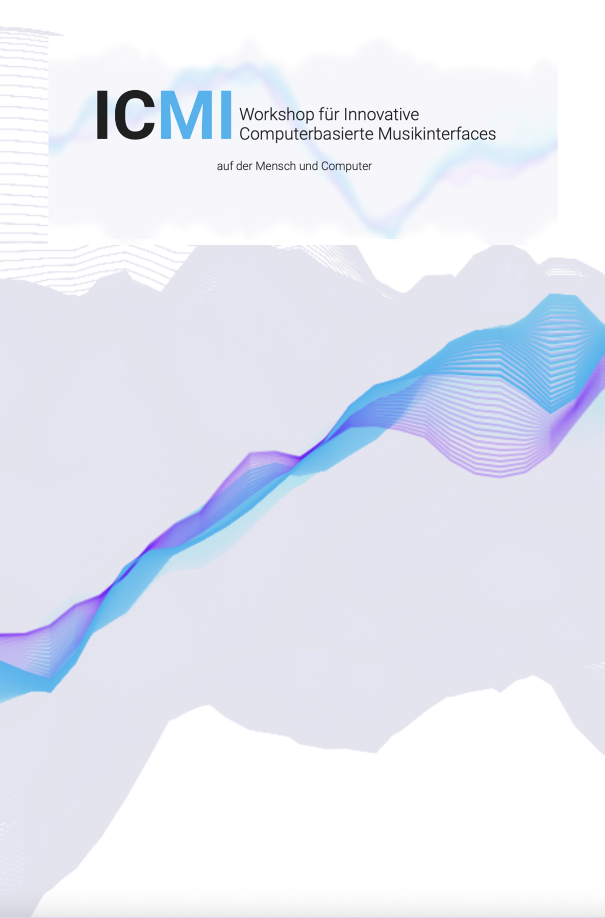 Logo for ICMI workshop with blue and purple waveform design on a white background.