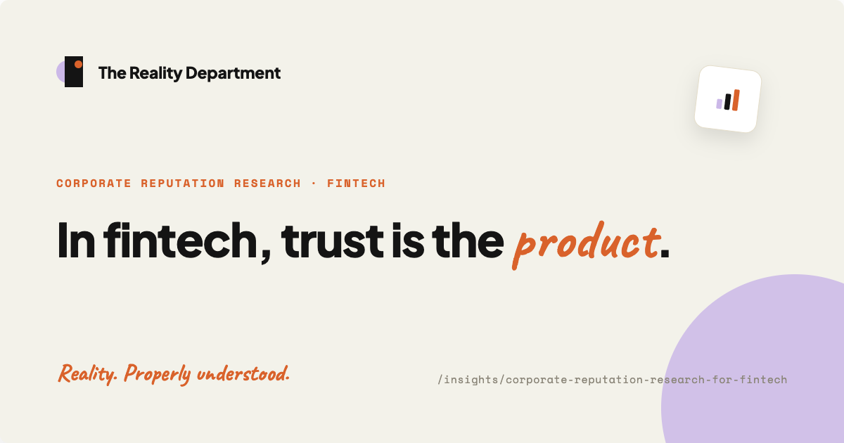 Corporate Reputation Research for Fintech Brands