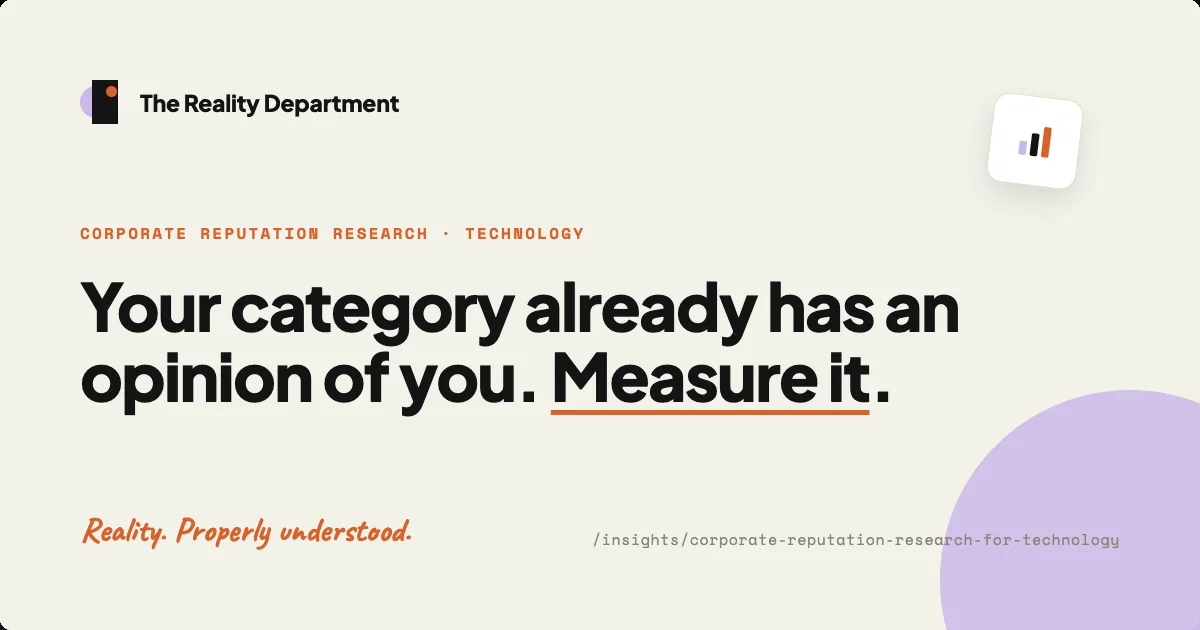 Title card: Your category already has an opinion of you. Measure it.