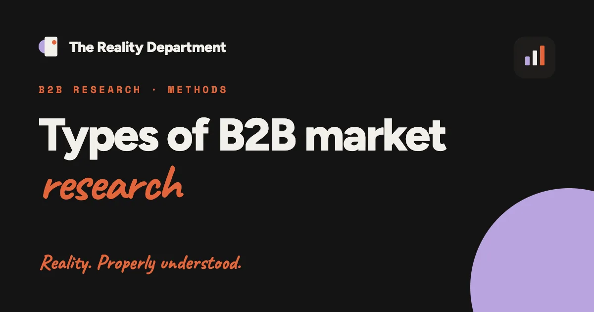 Title card: Types of B2B market research