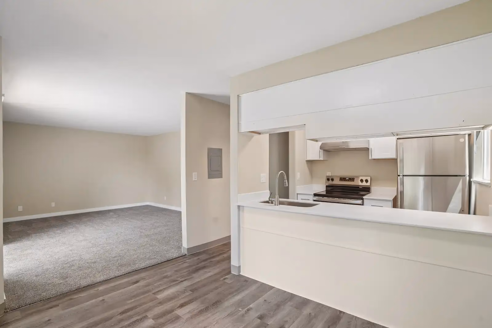 Kitchen and living room