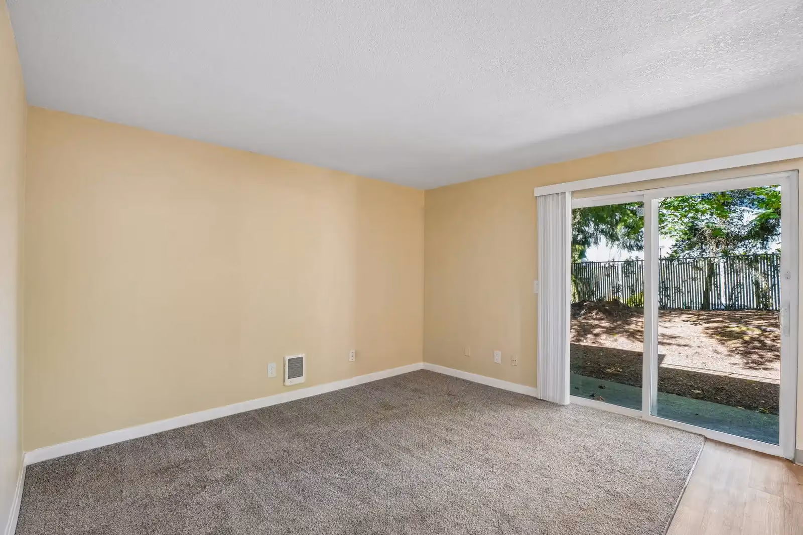 Living room with sliding glass door