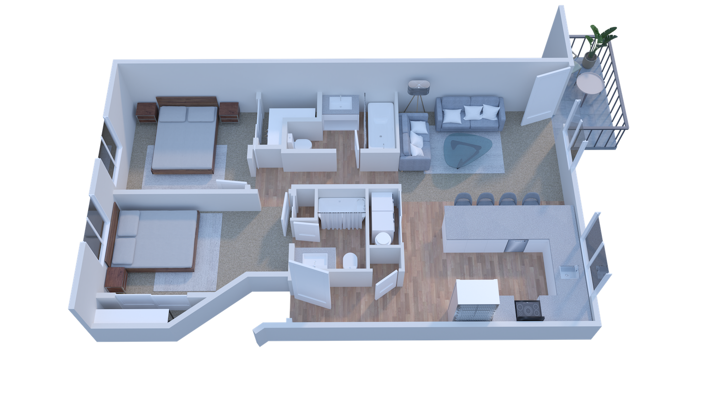 2x2 floor plan