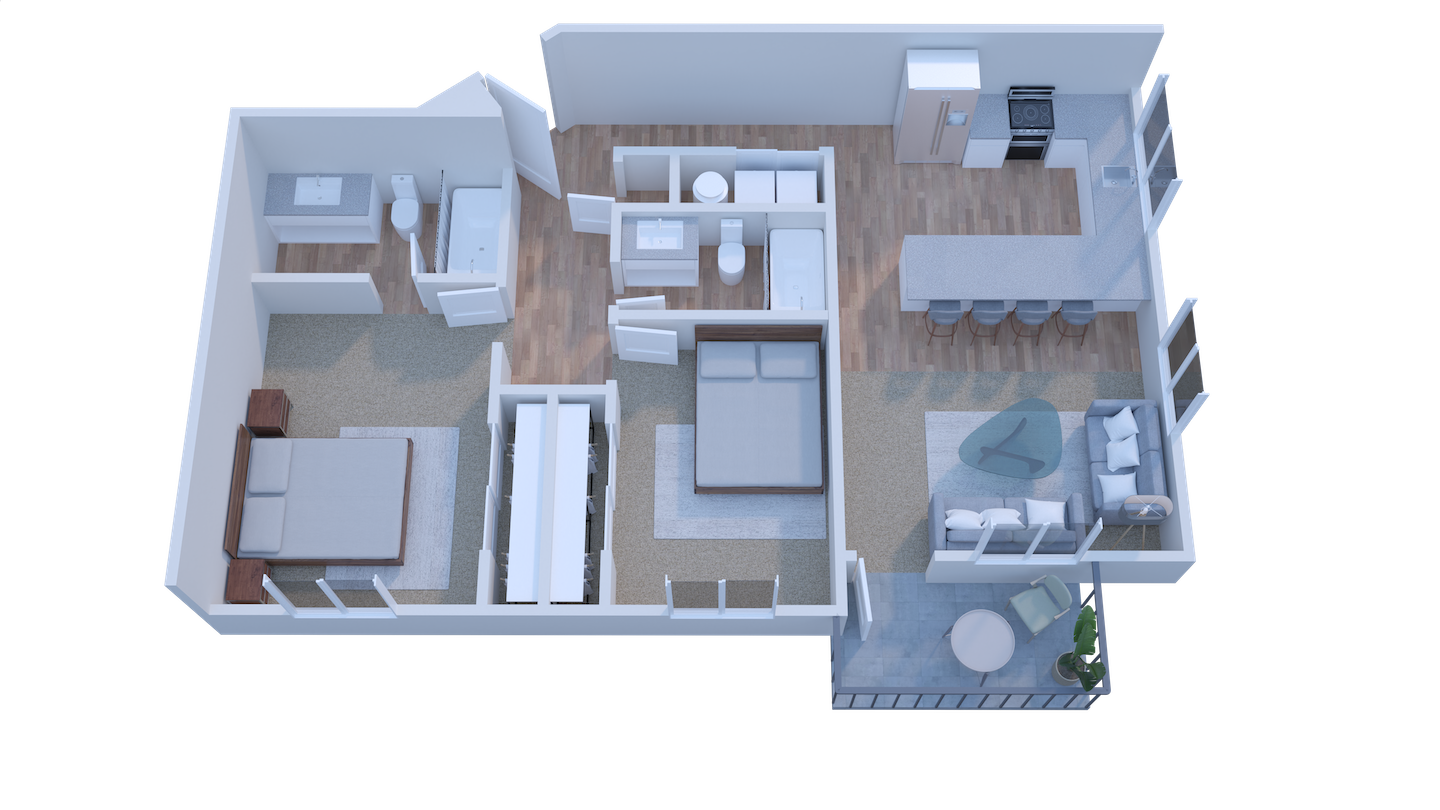 2x2 floor plan
