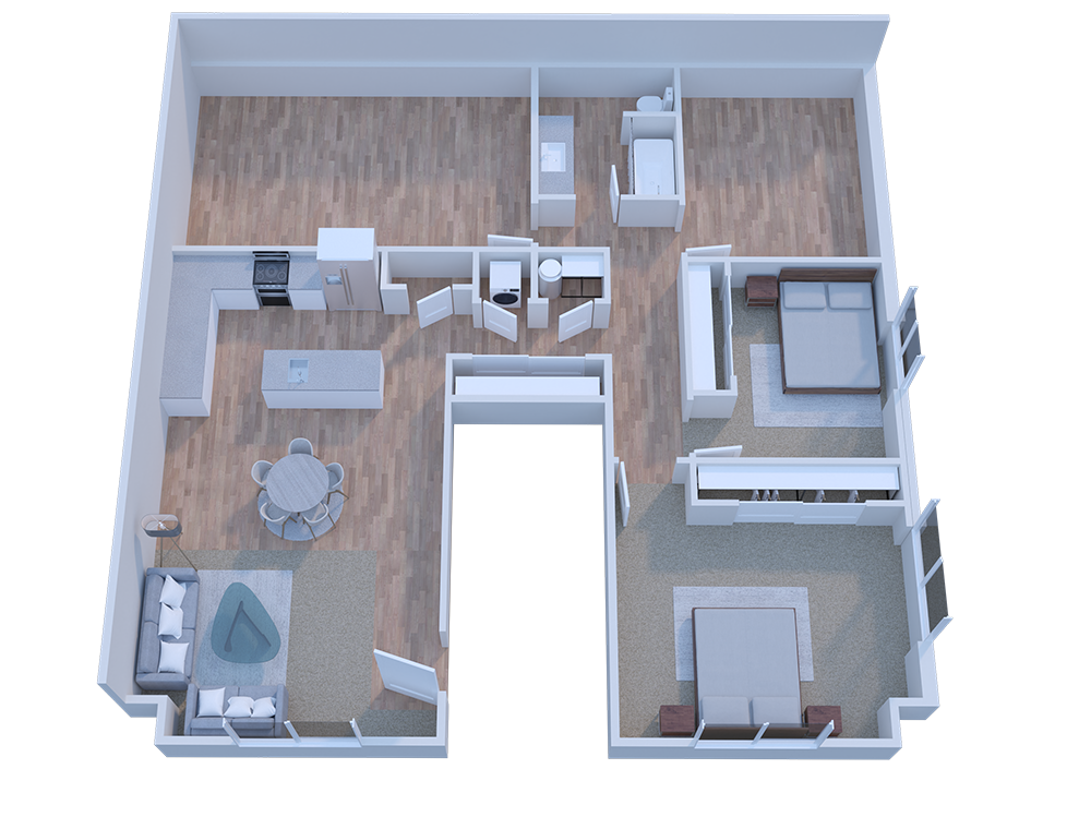 one bedroom floor plan at Cedar Square