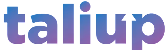 The word 'taliup' in a gradient blue to purple sans-serif font.