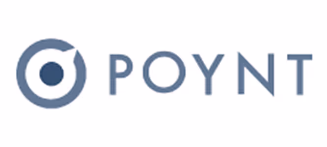 Poynt logo featuring a stylized circular icon followed by the word 'POYNT' in uppercase letters.