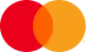 Mastercard logo with two overlapping red and orange circles.