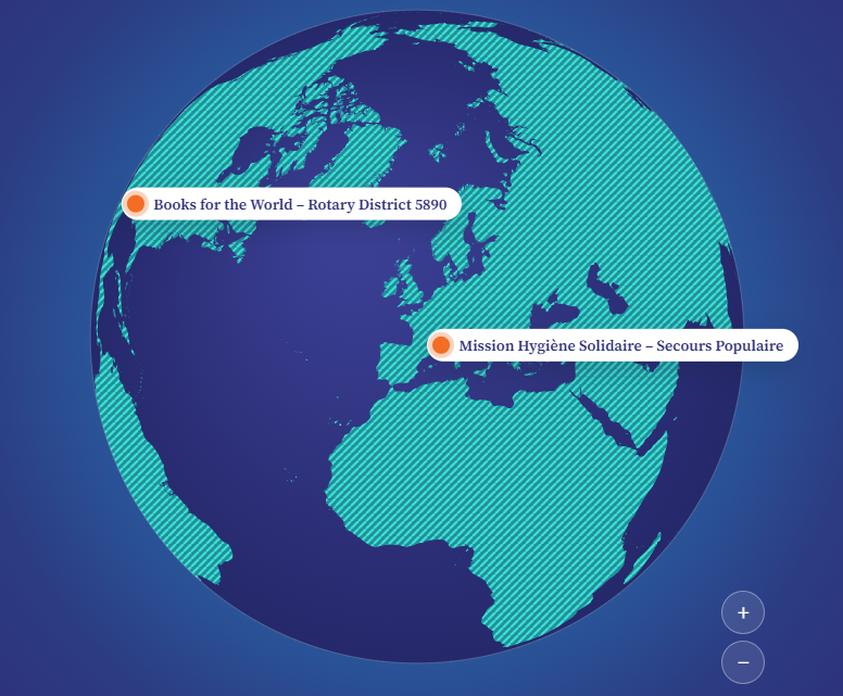 Solidarity missions globe: Rotary District 5890 and Secours Populaire