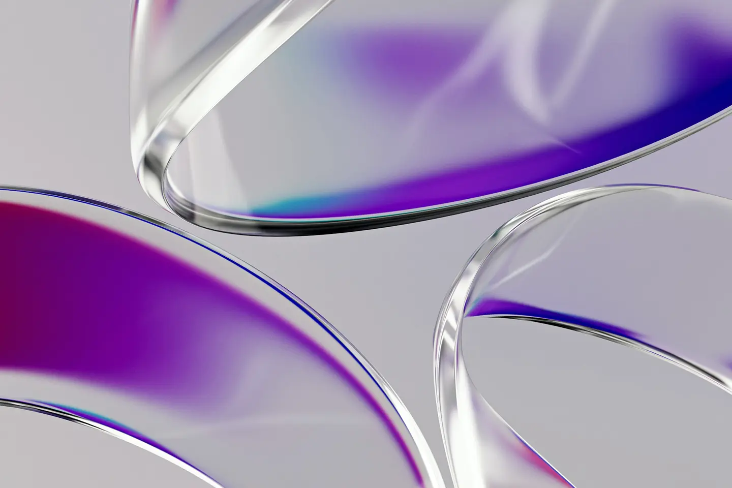 Abstract purple and violet glass shapes — KHL Group case study cover