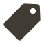 black and white label icon