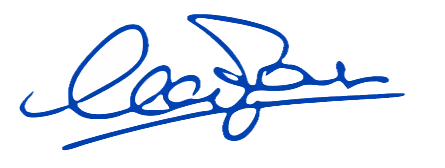 Handtekening van Lidwien Jansen in blauwe inkt met sierlijke letters.