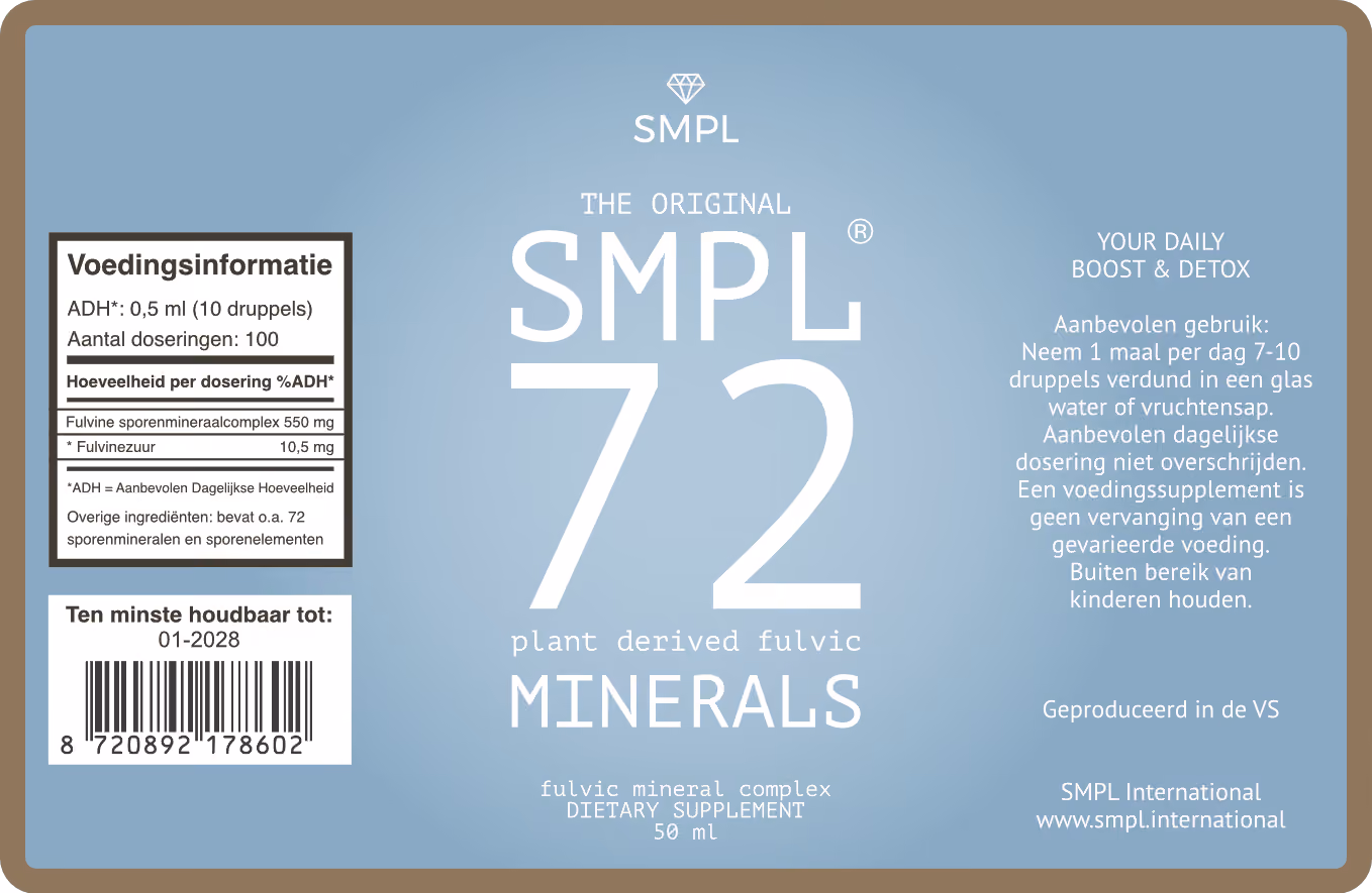 Flesje SMPL72 met glas water