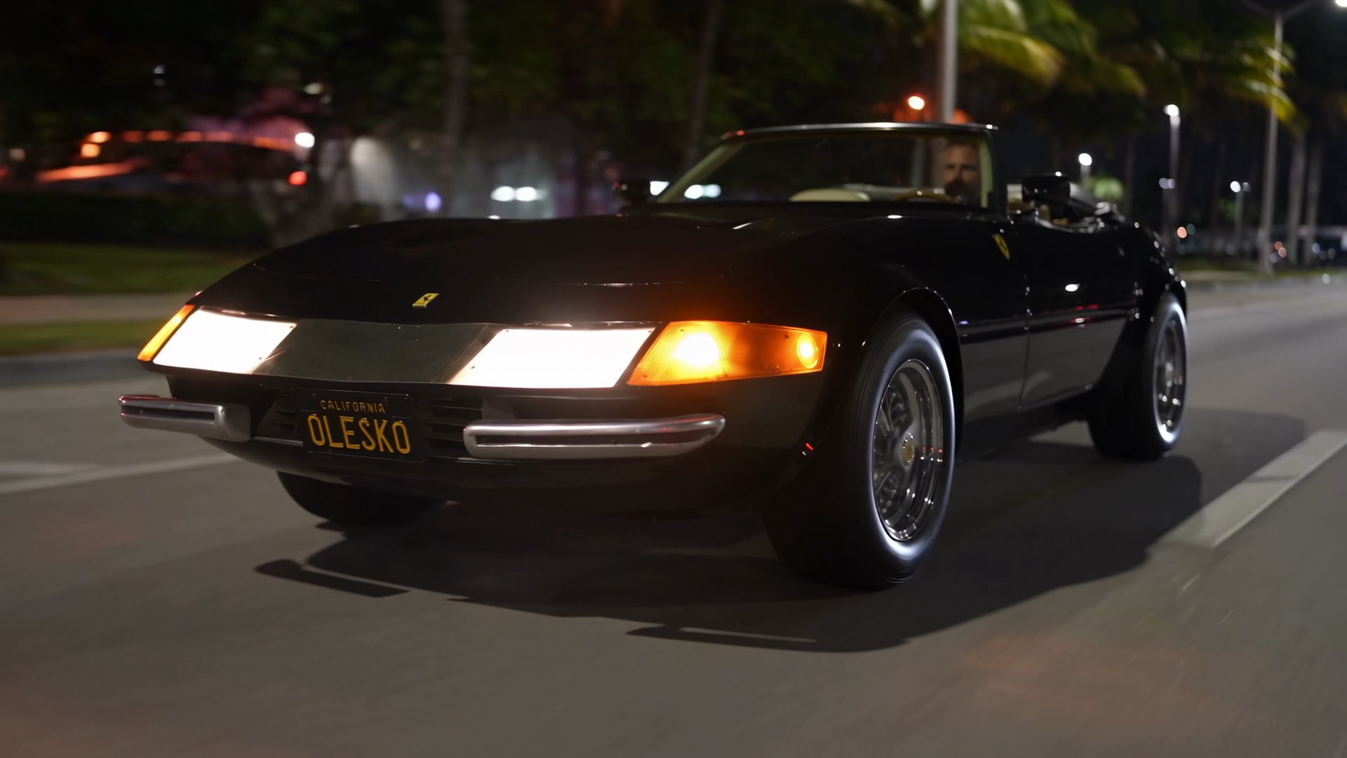 Ferrari Daytona through Miami night