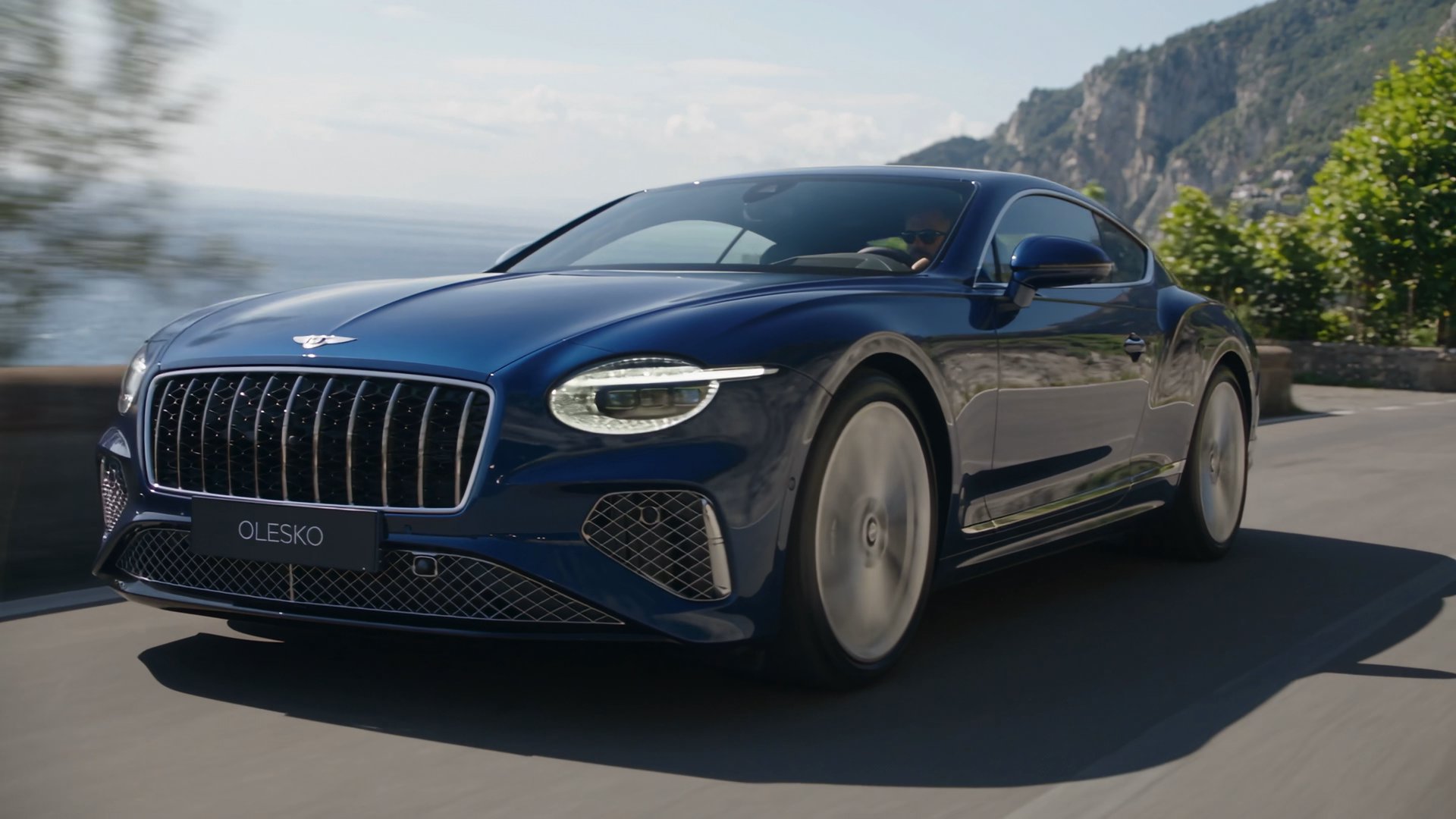 Bentley Continental GT Azure on the Amalfi coast at noon