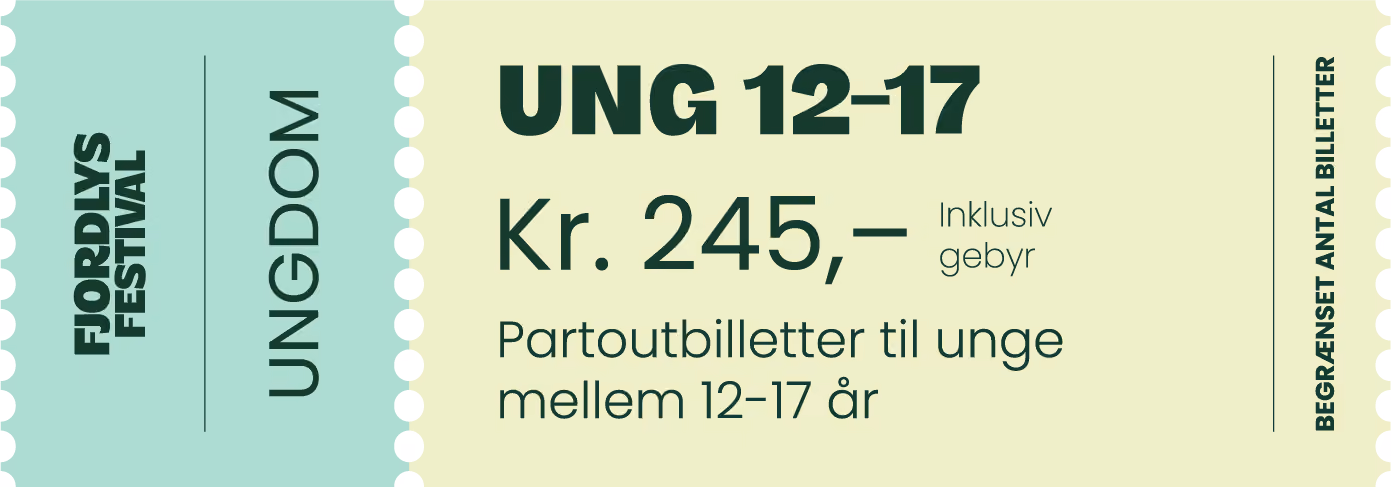 Grafik af en partoutbillet til unge mellem 12 og 17 år til 245 kr inkl. gebyr