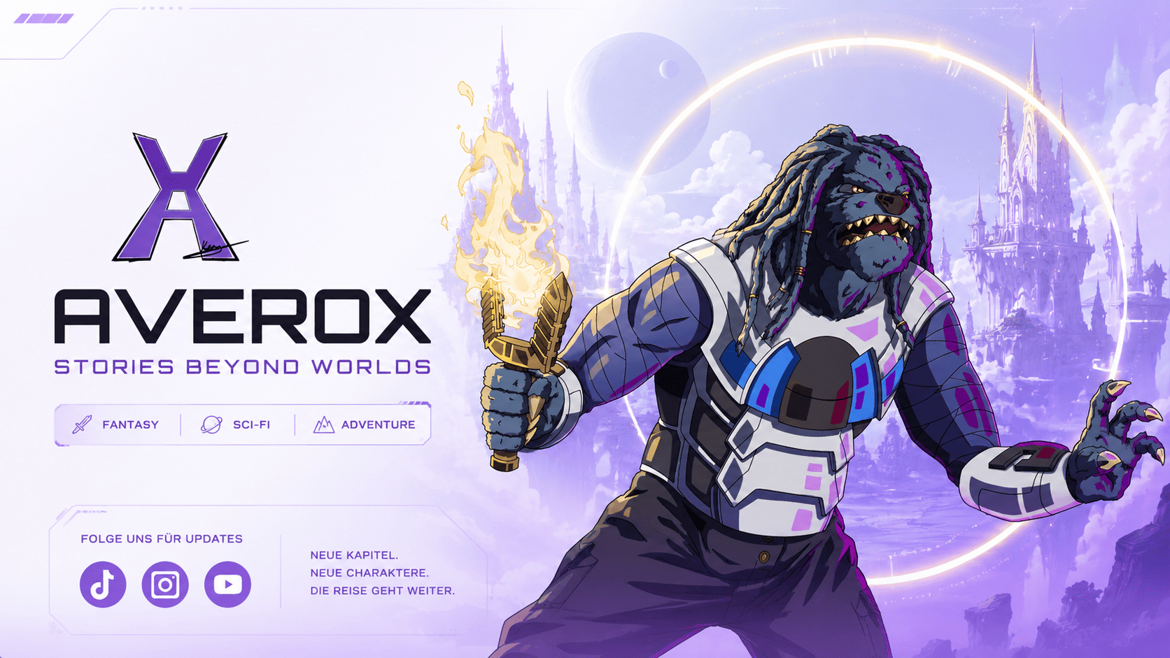 Averox Branding und Webdesign mit illustrativer Fantasy-Markenwelt