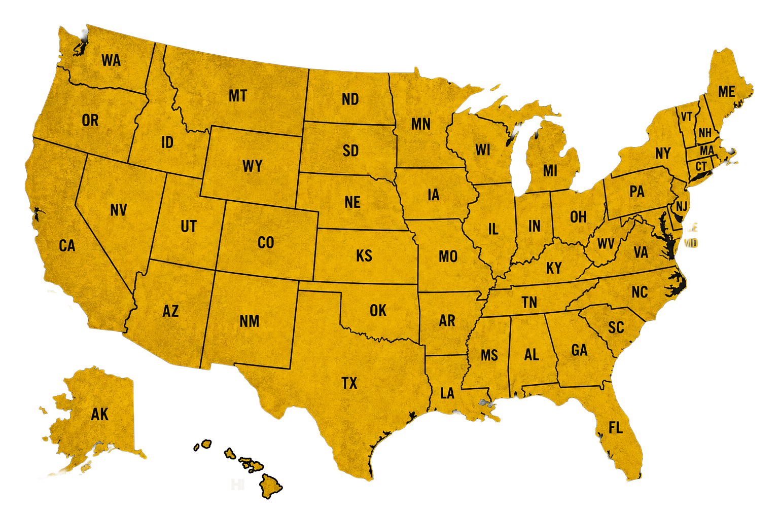 Map of the United States showing David Simmons' career locations