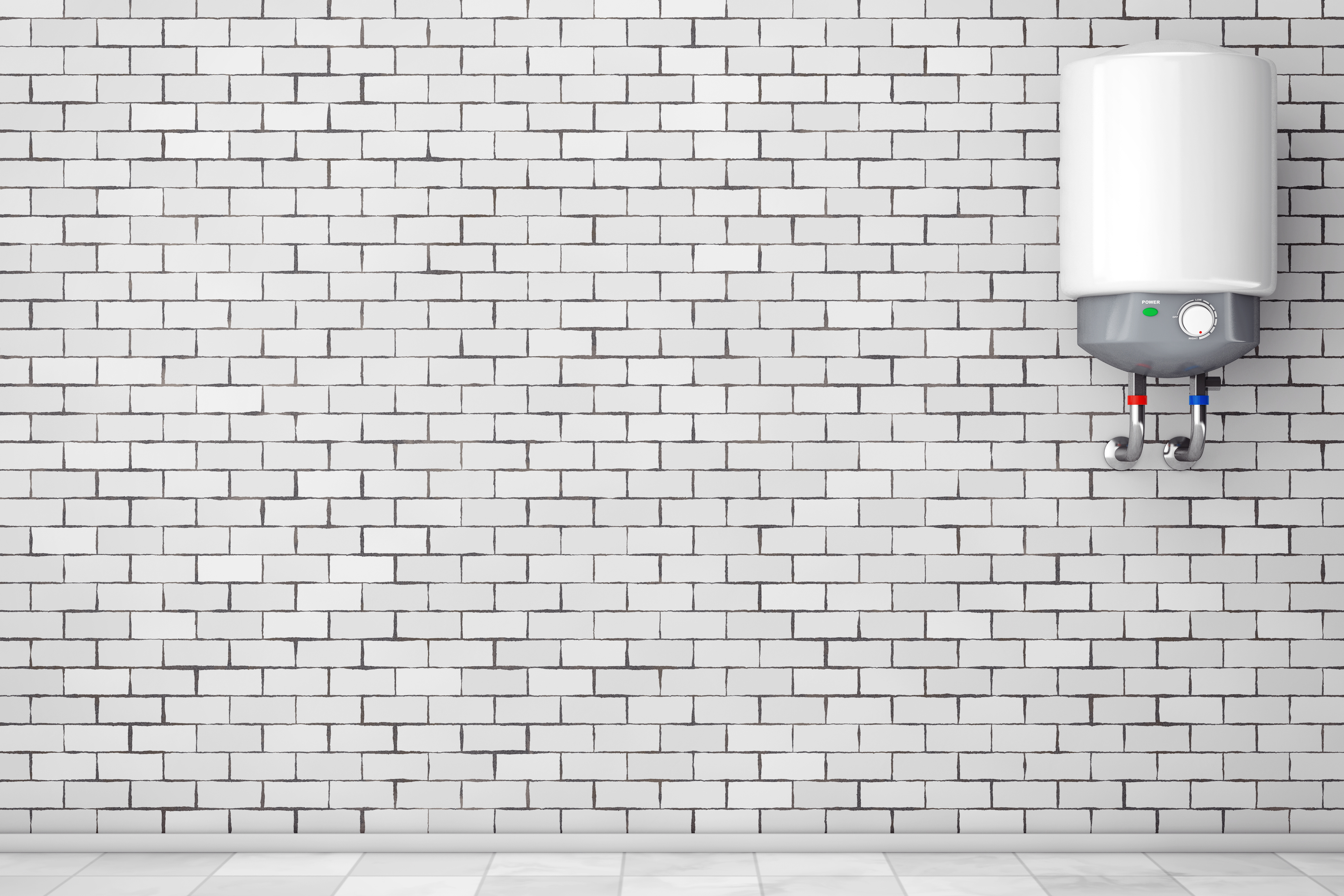 Modern automatic water heater installed on a wall