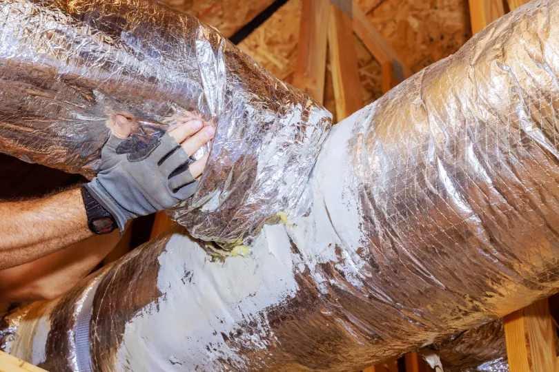 Ductwork located in an attic