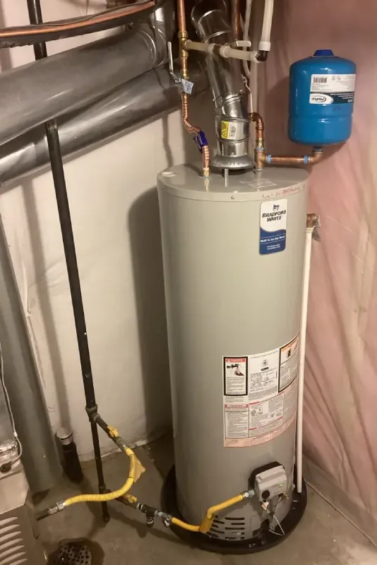 A water heater in a customer's home.
