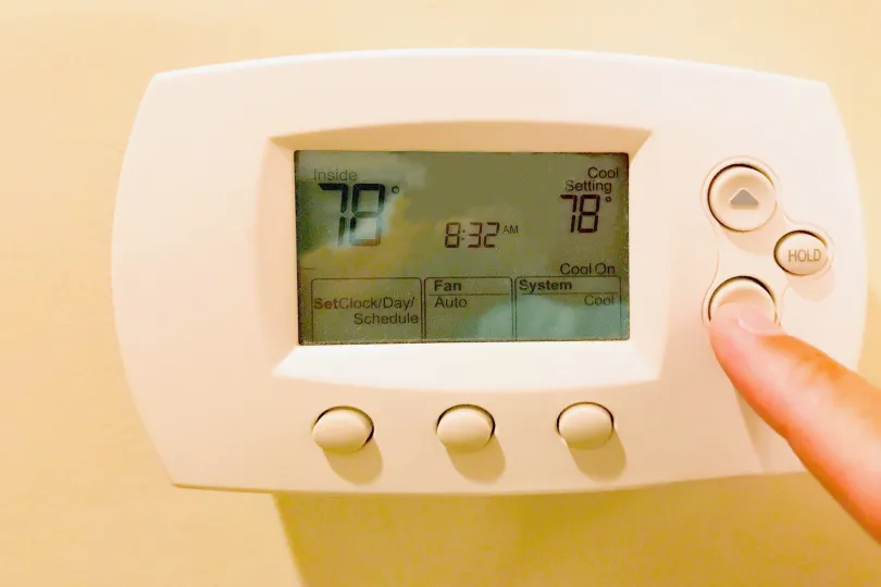 A thermostat set to 78, which is hotter than people typically like keeping a house.