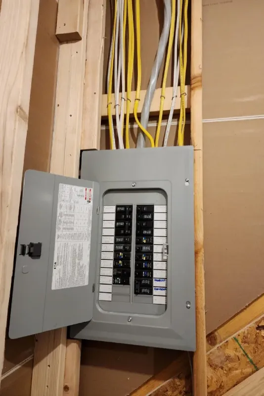 An electrical panel in a house