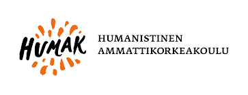 Kuva jossa lukee vasemmalla Humak ja oikealla puolella Humanistinen ammattikorkeakoulu