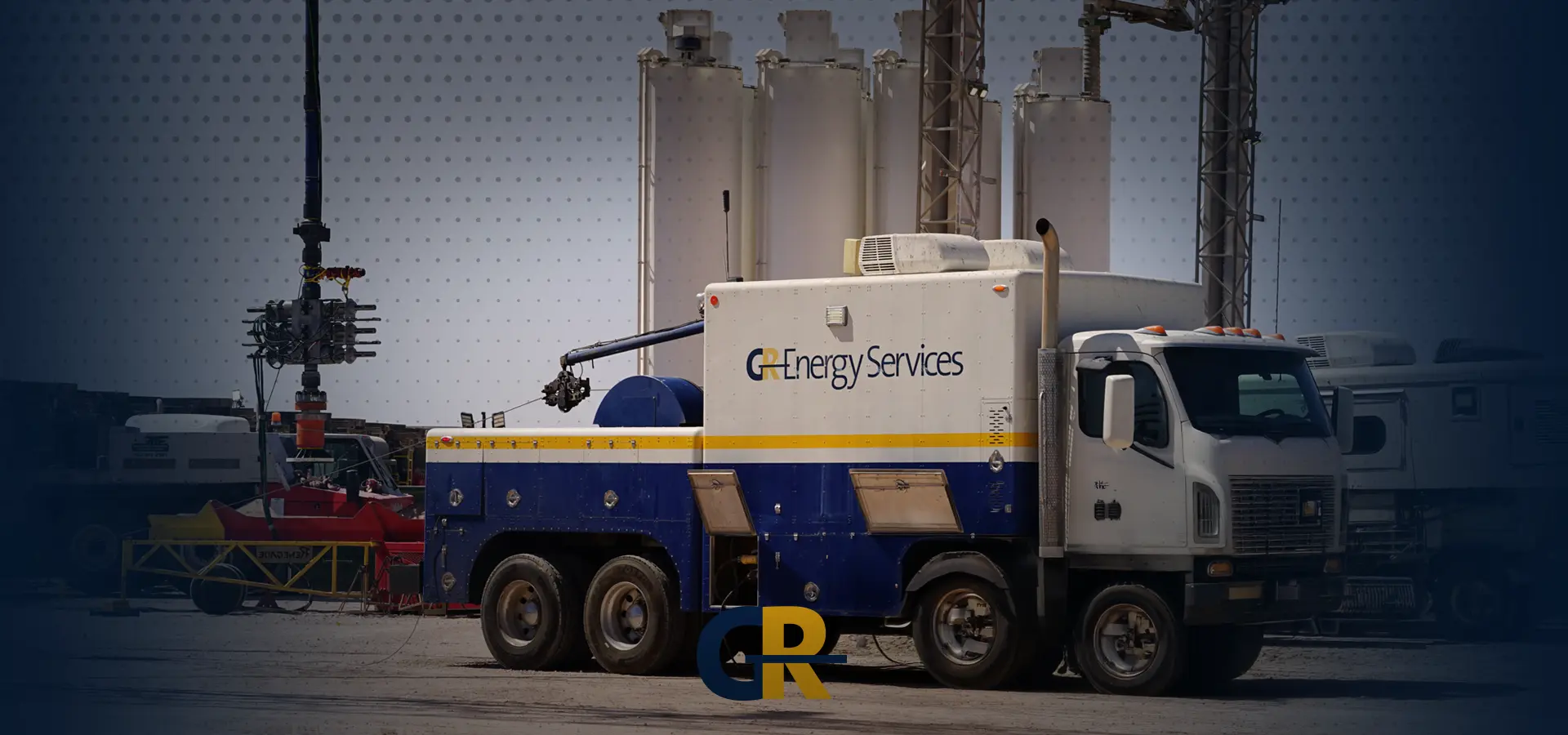 GR Energy Services wireline truck at a well site