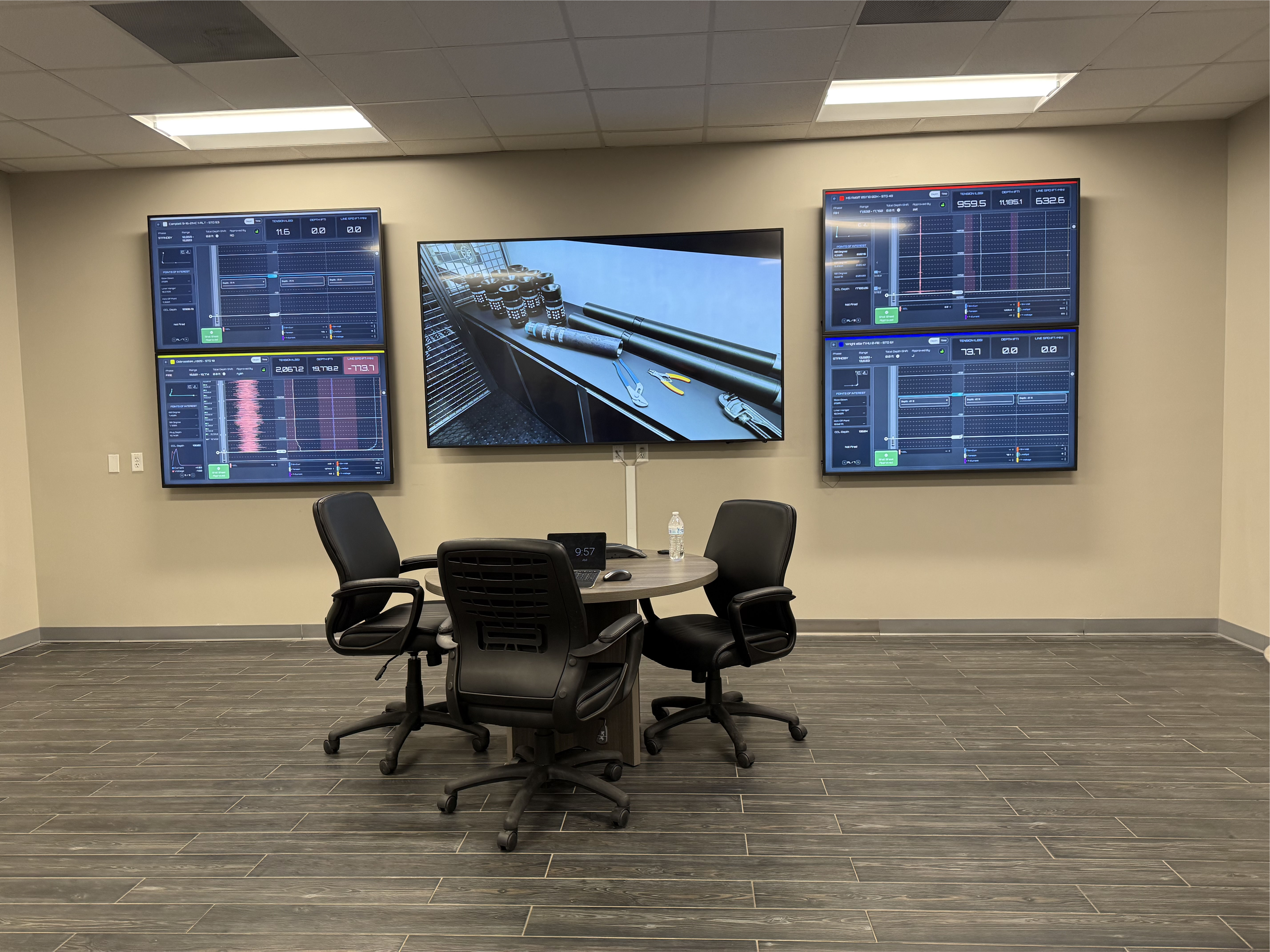 GR operations room with wall monitors and a meeting table