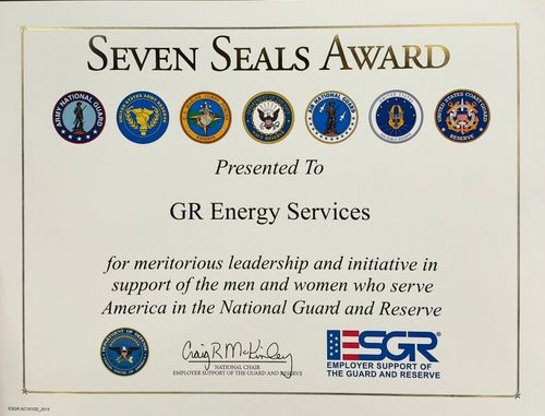 GR Seven Seals Award plaque