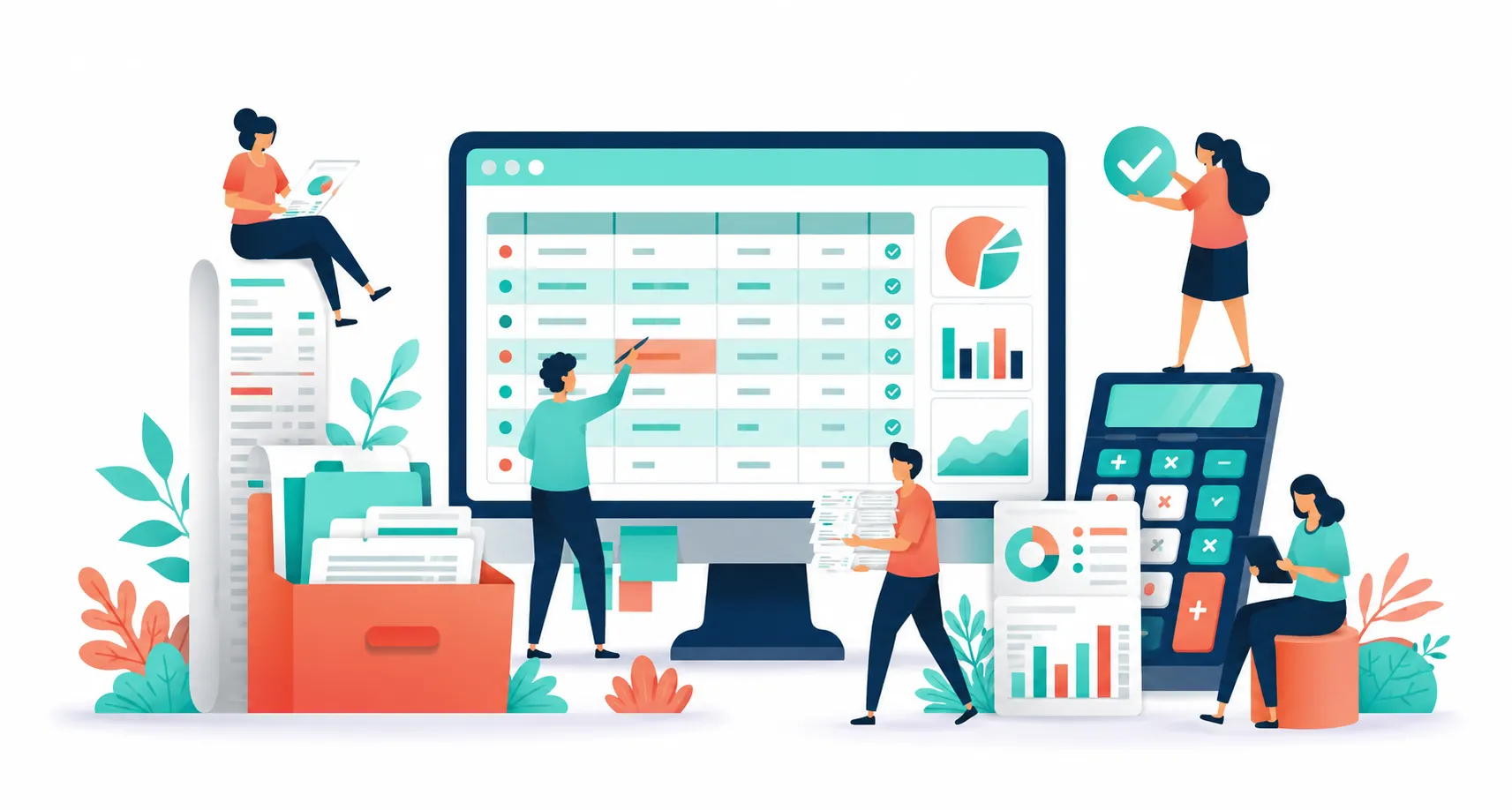 illustrative bookkeeping graphic
