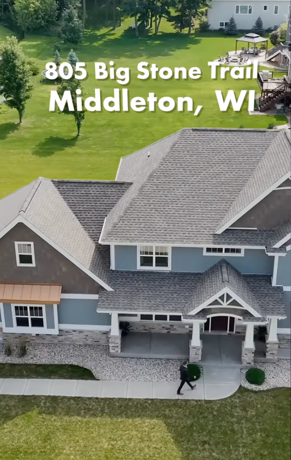 Frame from the vertical listing tour of 805 Big Stone Trail in Madison