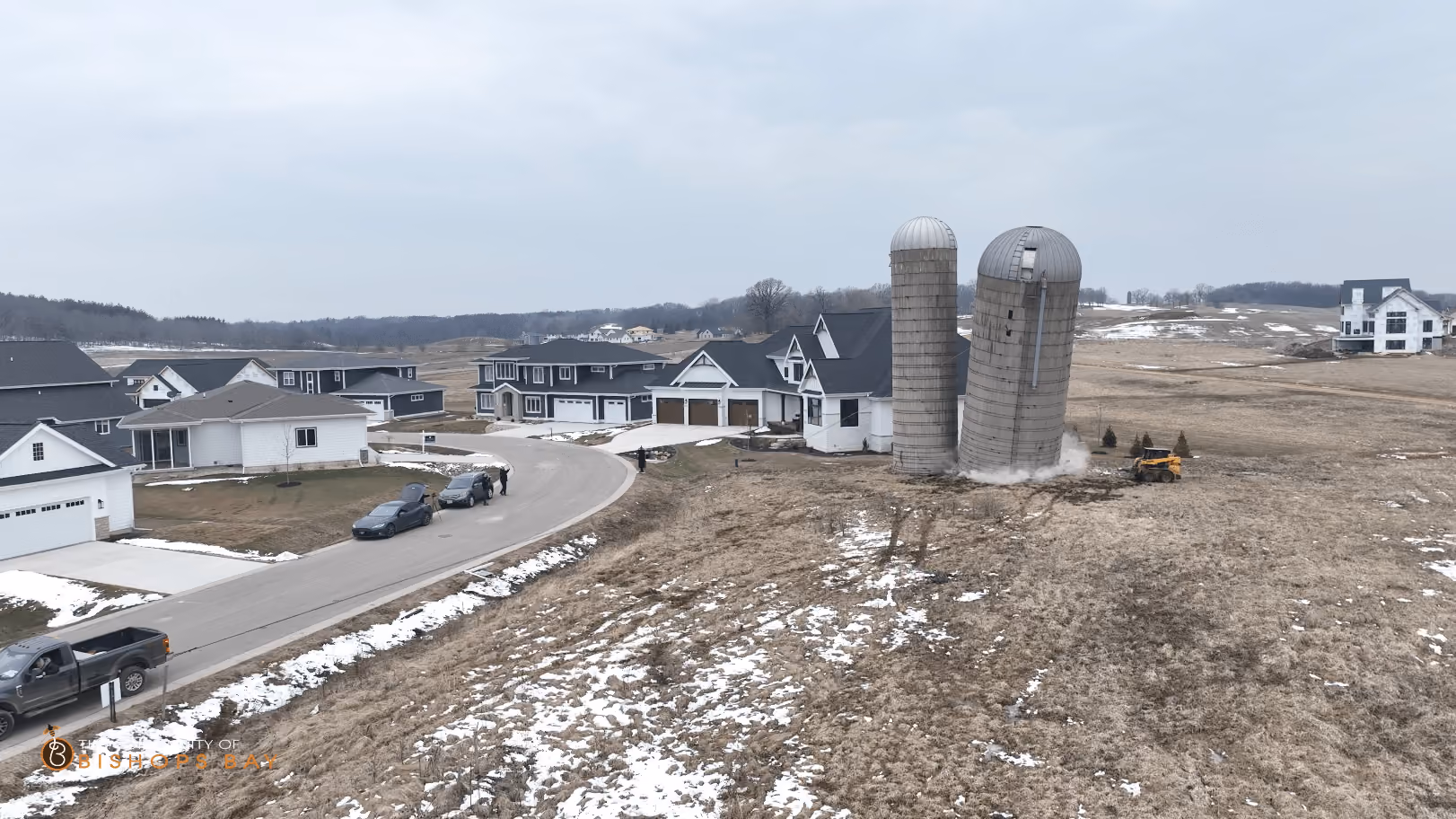 Frame from the Bishops Bay silo removal coverage