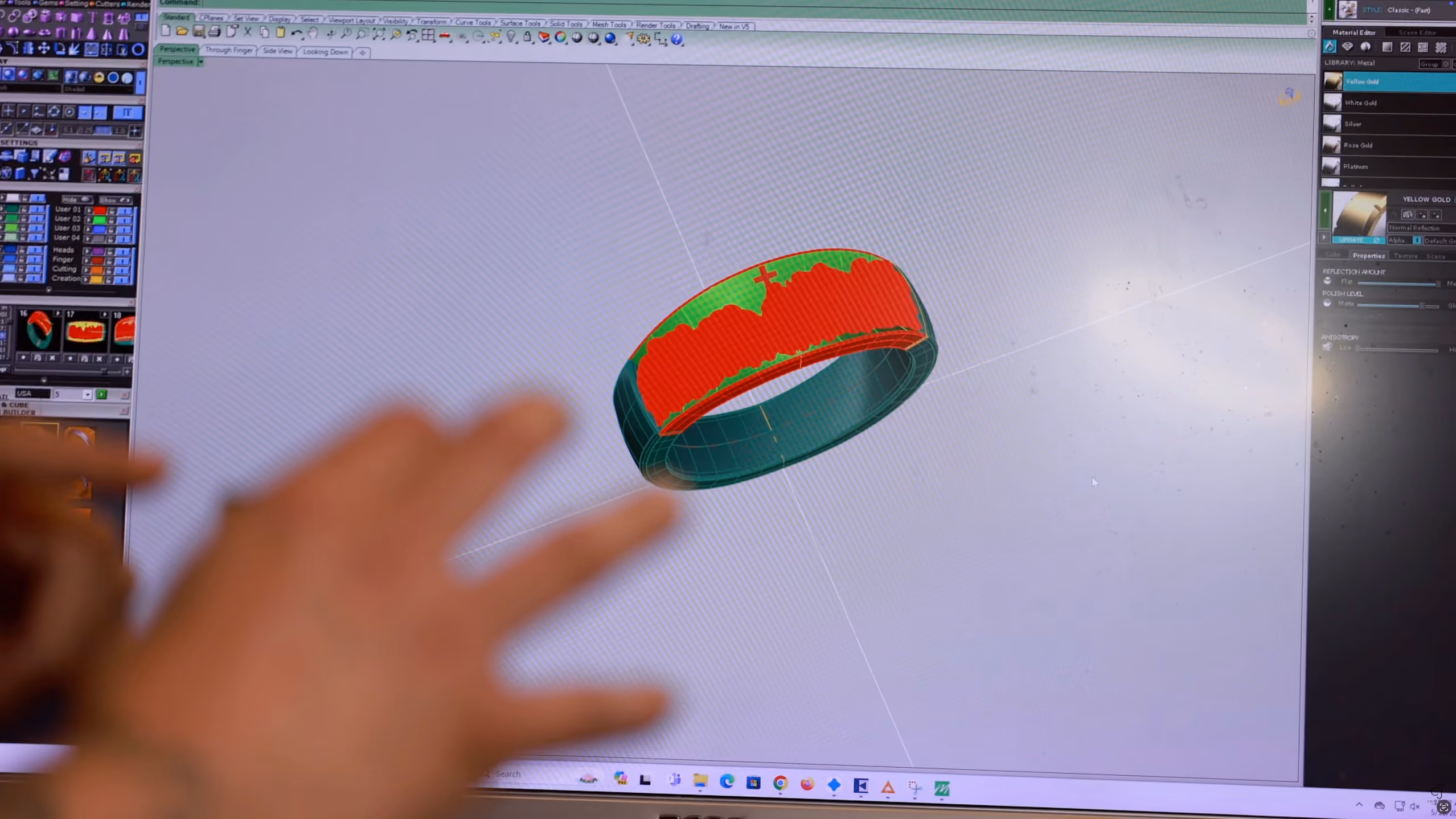 Detail from the custom Last Supper ring build