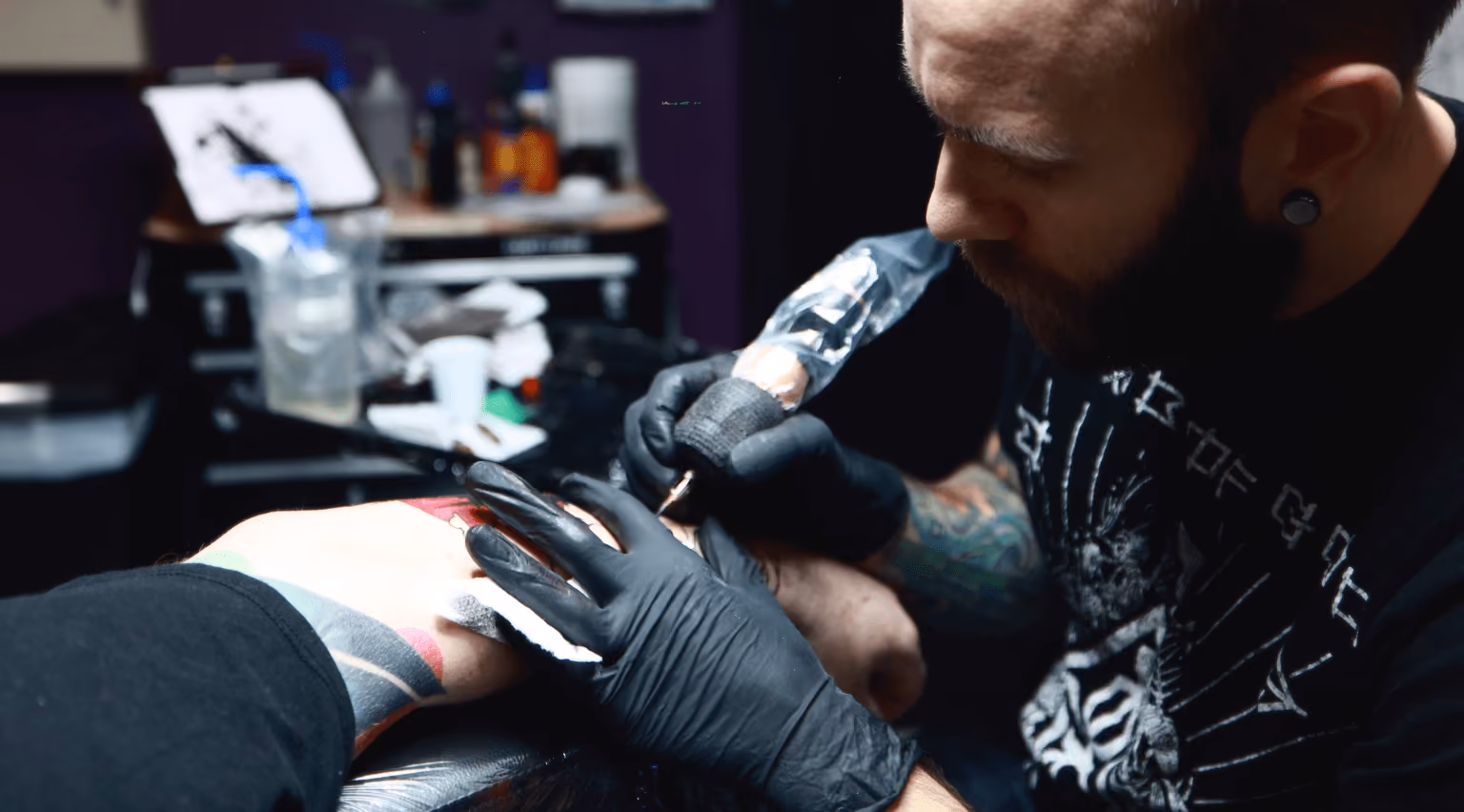 A moment from the Dark Matter Tattoo Gallery highlight film
