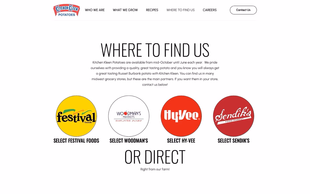 A further scroll through the Kitchen Kleen one page site design