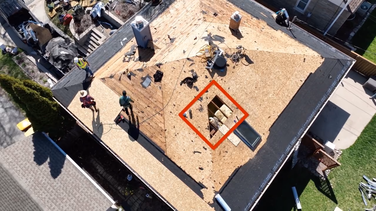 Drone and jobsite footage from the warranty testimonial film