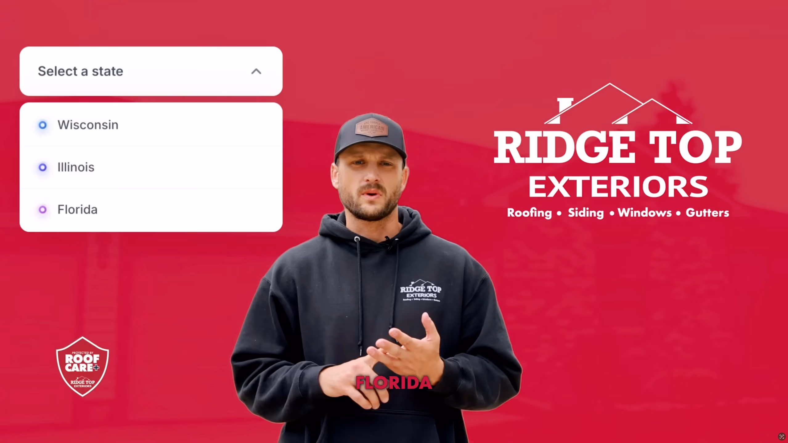Quinn on camera introducing the RoofCare+ program