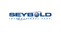 Seybold International Corp. logo with a stylized globe integrated in the word Seybold.