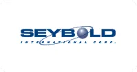 Seybold International Corp. logo with a stylized globe integrated in the word Seybold.