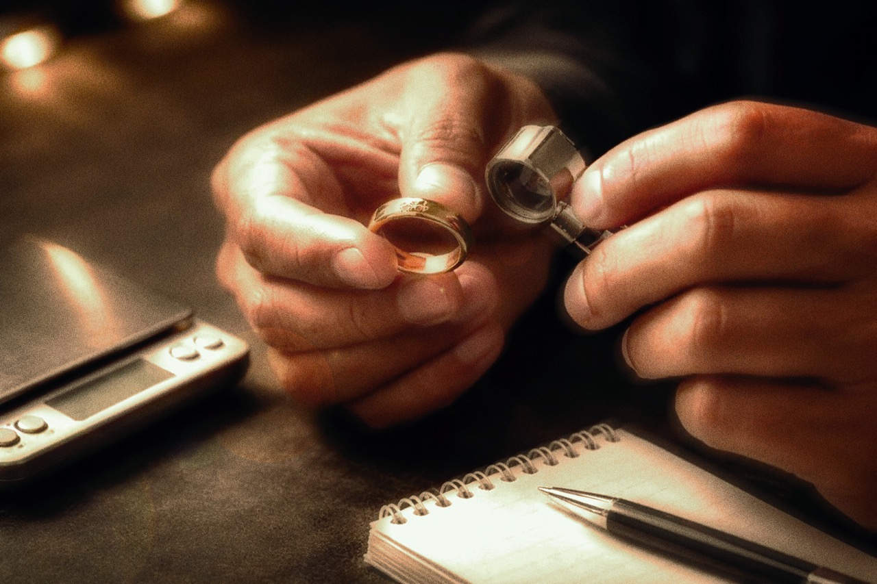 Precious metal pieces prepared for an in-person quote