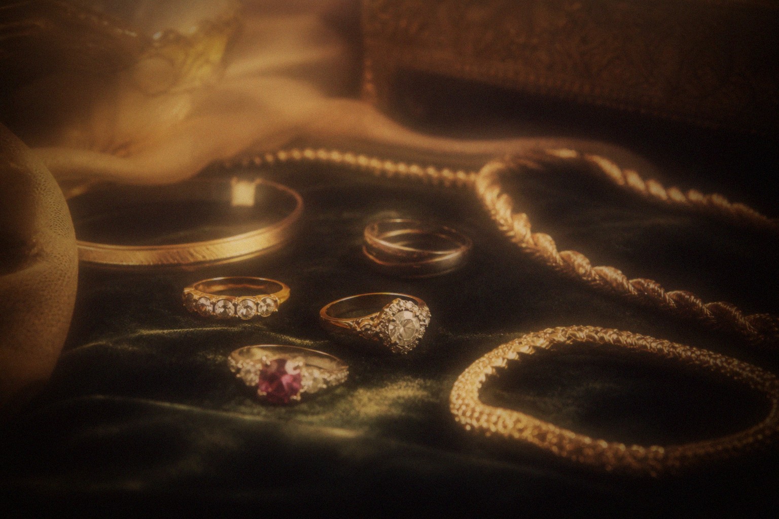 Gold jewelry prepared for mail-in evaluation
