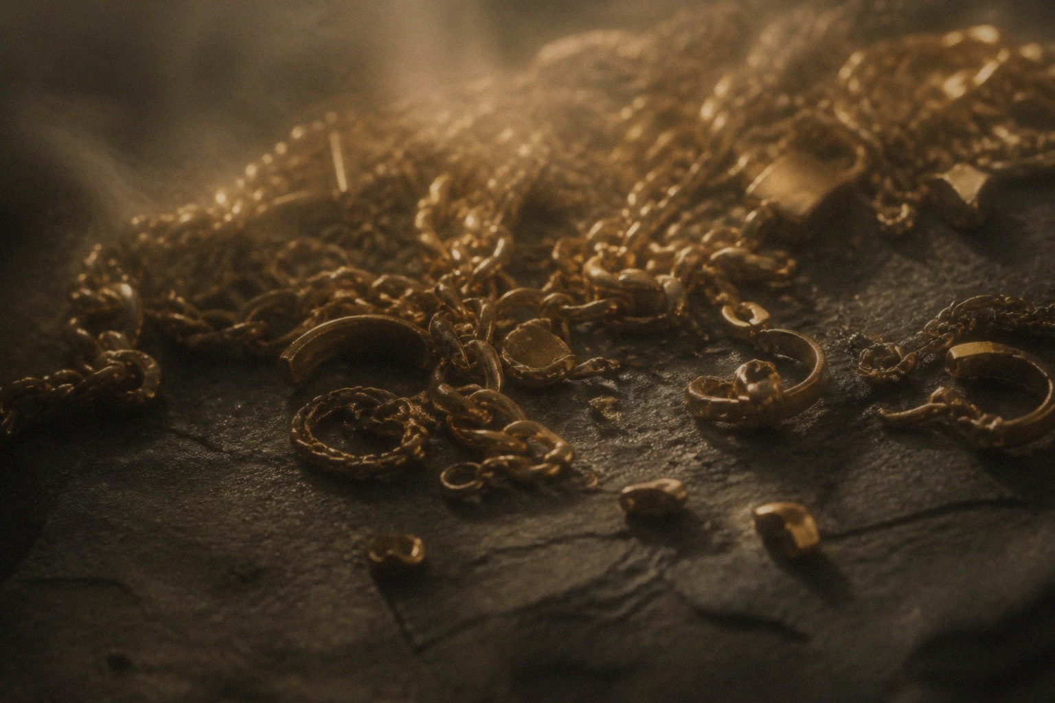 Sterling silver chain still, dreamy grain