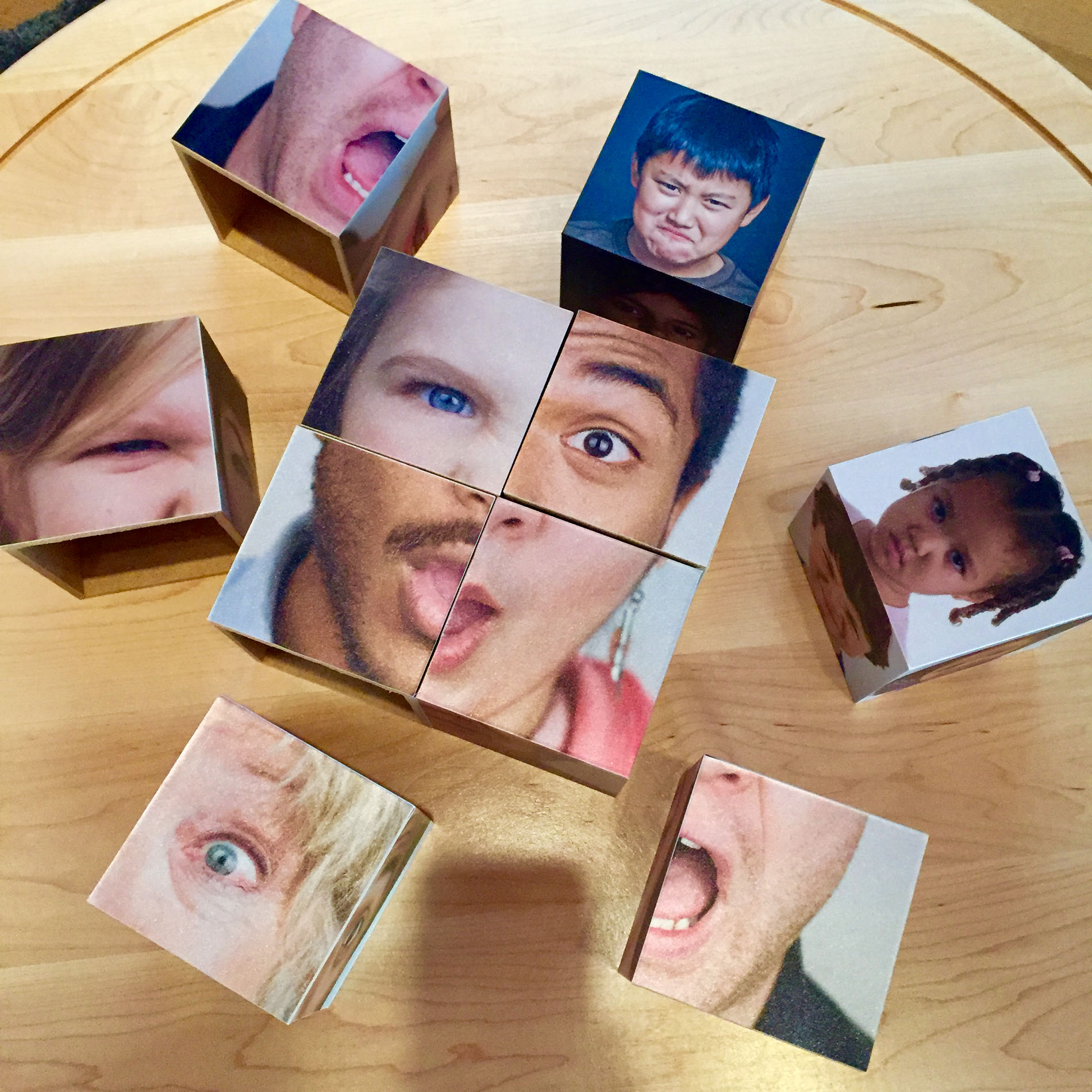 Portrait blocks used to explore expression at the Portrait Gallery