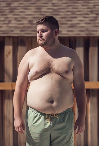 This is a photo of our client taken before joining our gym.