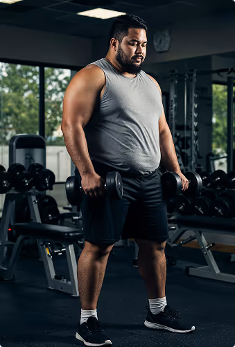 This is a photo of our client taken before joining our gym.