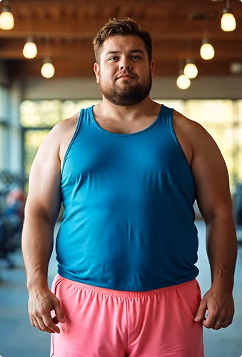 This is a photo of our client taken before joining our gym.